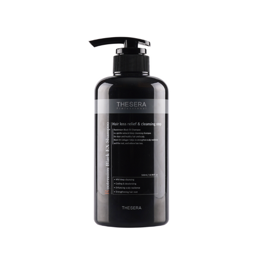 THESERA Rootension Black EX Shampoo galvas ādas šampūns, 500 ml